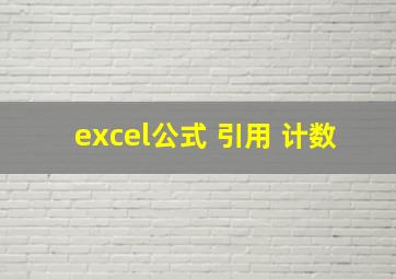 excel公式 引用 计数